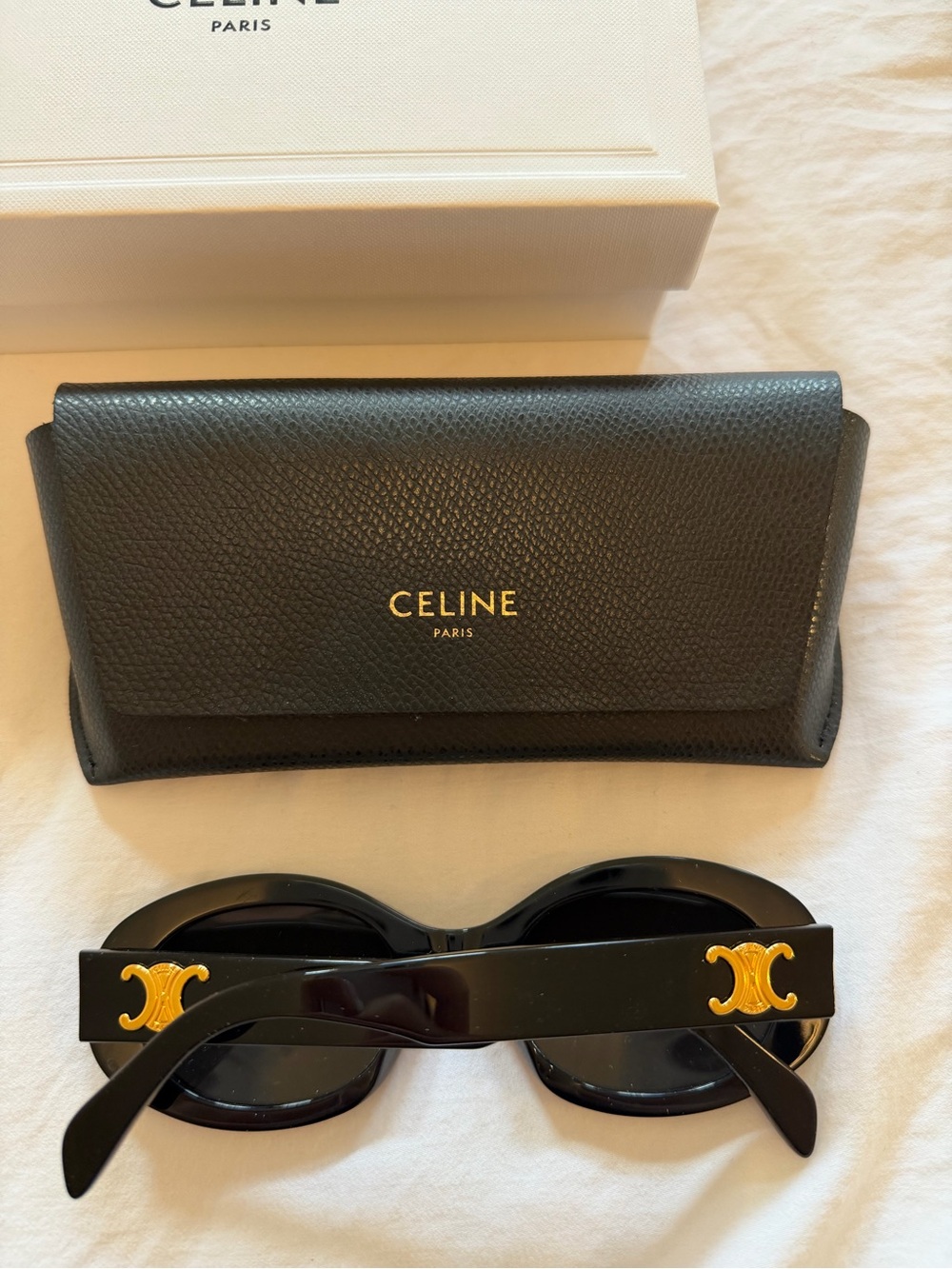 Celine Triomphe Logo Oval Acetate Sunglasses - Picture 2 of 4